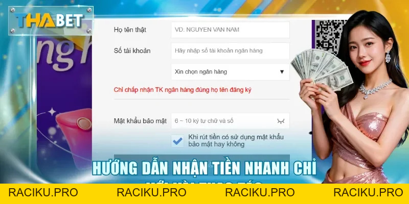 Rút Tiền Thabet Nhanh Gọn, Nhận Tiền Trong Tích Tắc